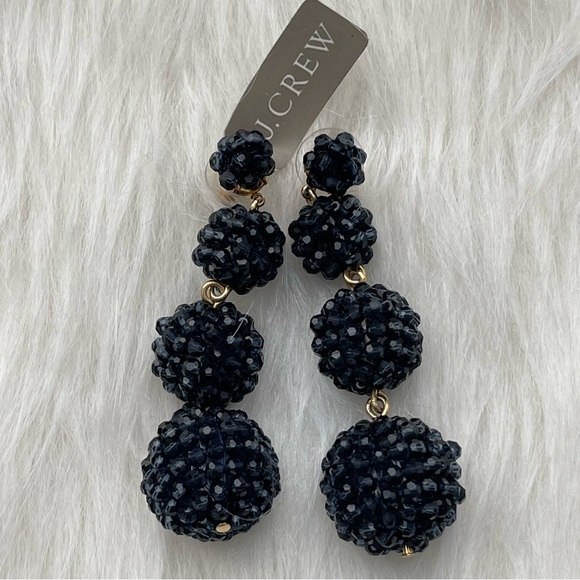 J. Crew Jewelry - J. Crew Pave Resin Earrings Navy Blue - New